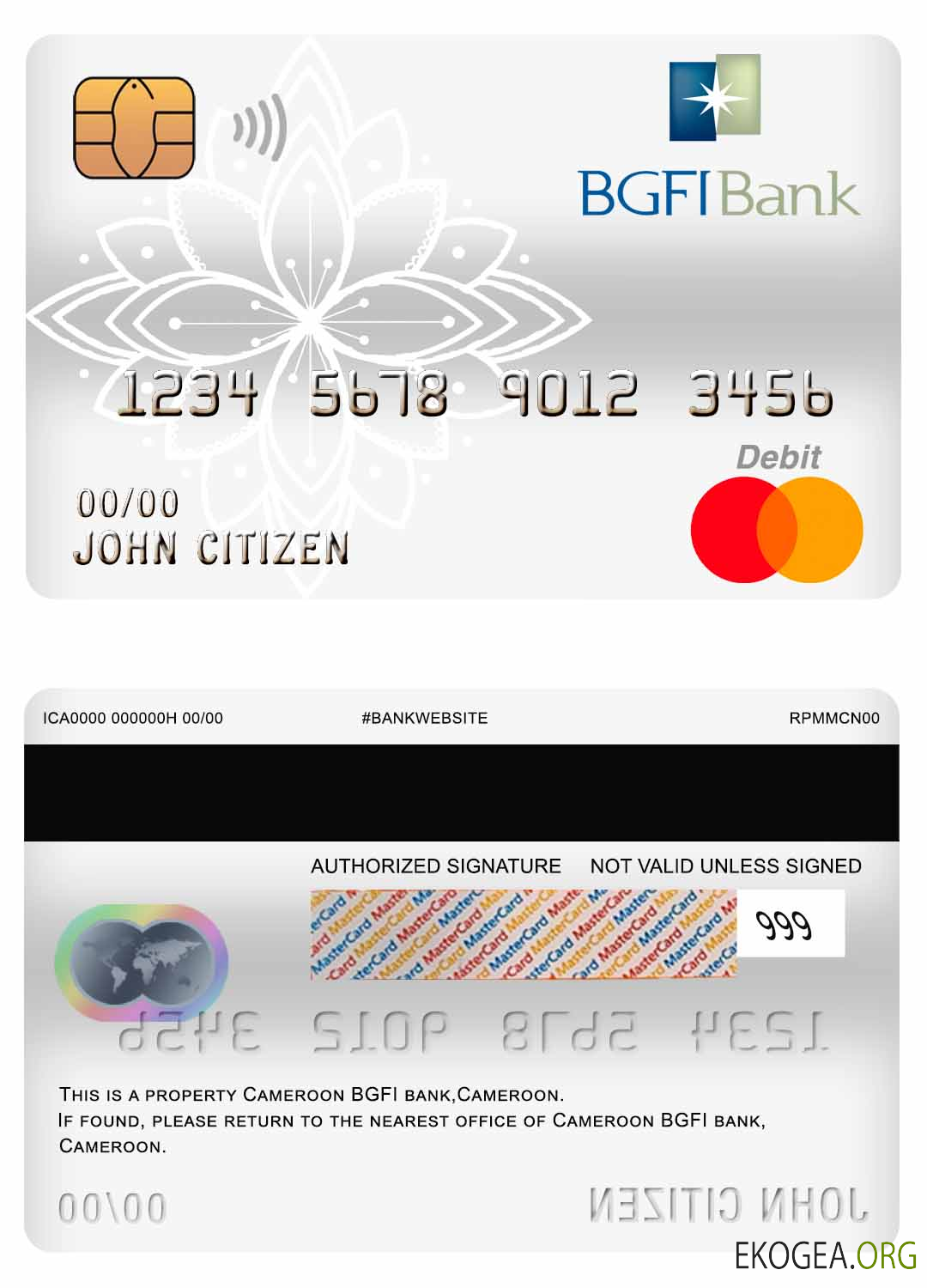 Carte de débit principale de la banque BGFI du Cameroun